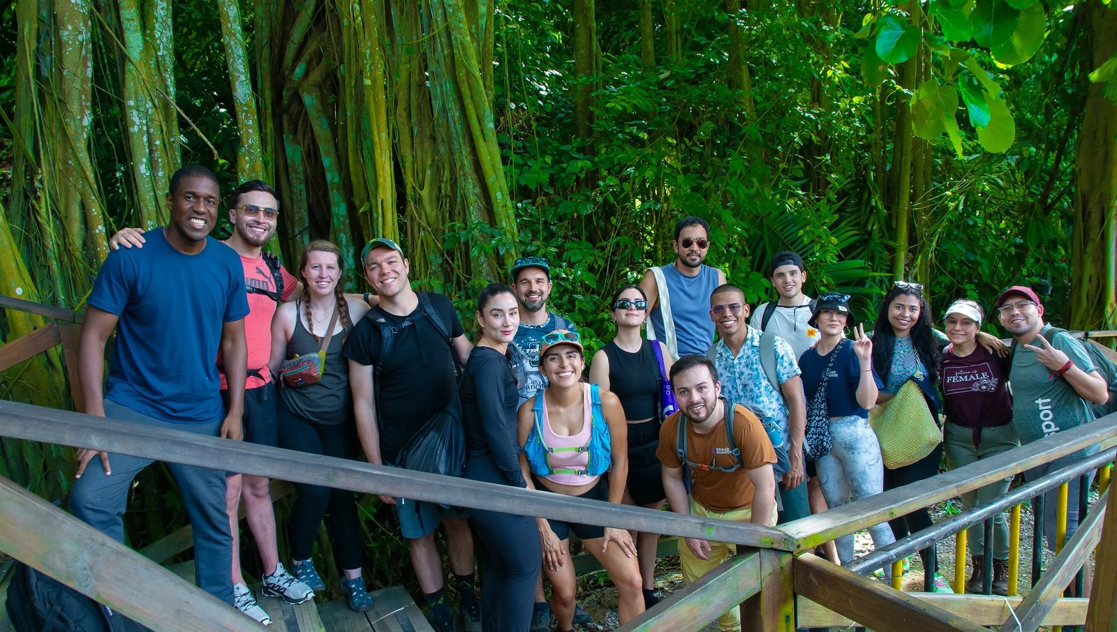 The Brand Guarde team together on a hiking trail in Tayrona National Park, Colombia